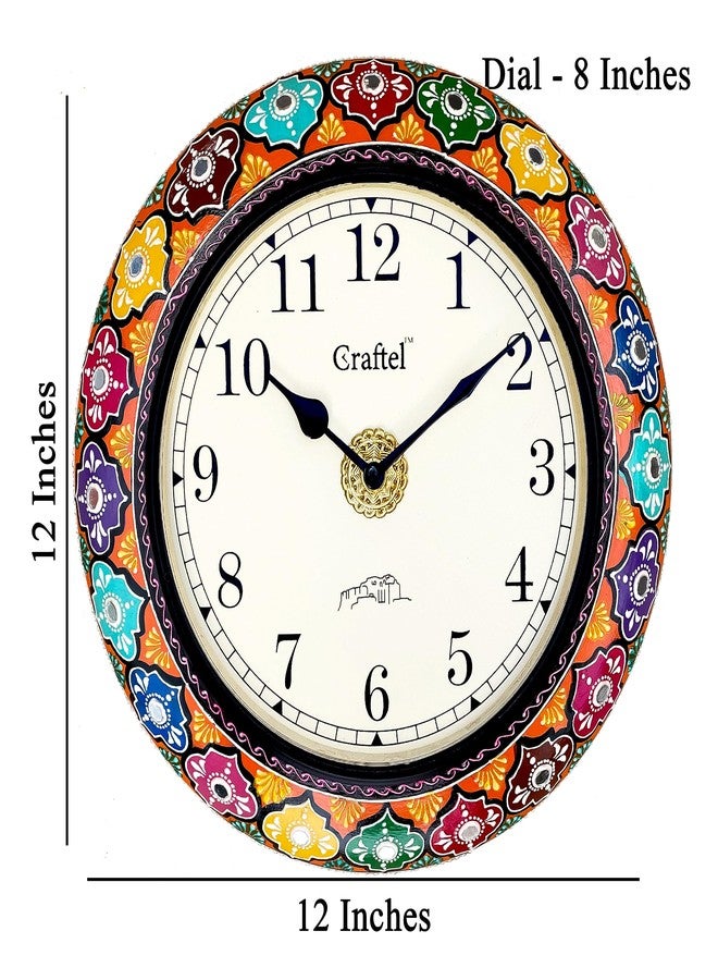 CRAFTEL English Dial Antique Hand Painted Vintage Clock for Bedroom Living Room Home and Office (Multicolour, Dial : 8 Inches, 12 Inch) - Image 2